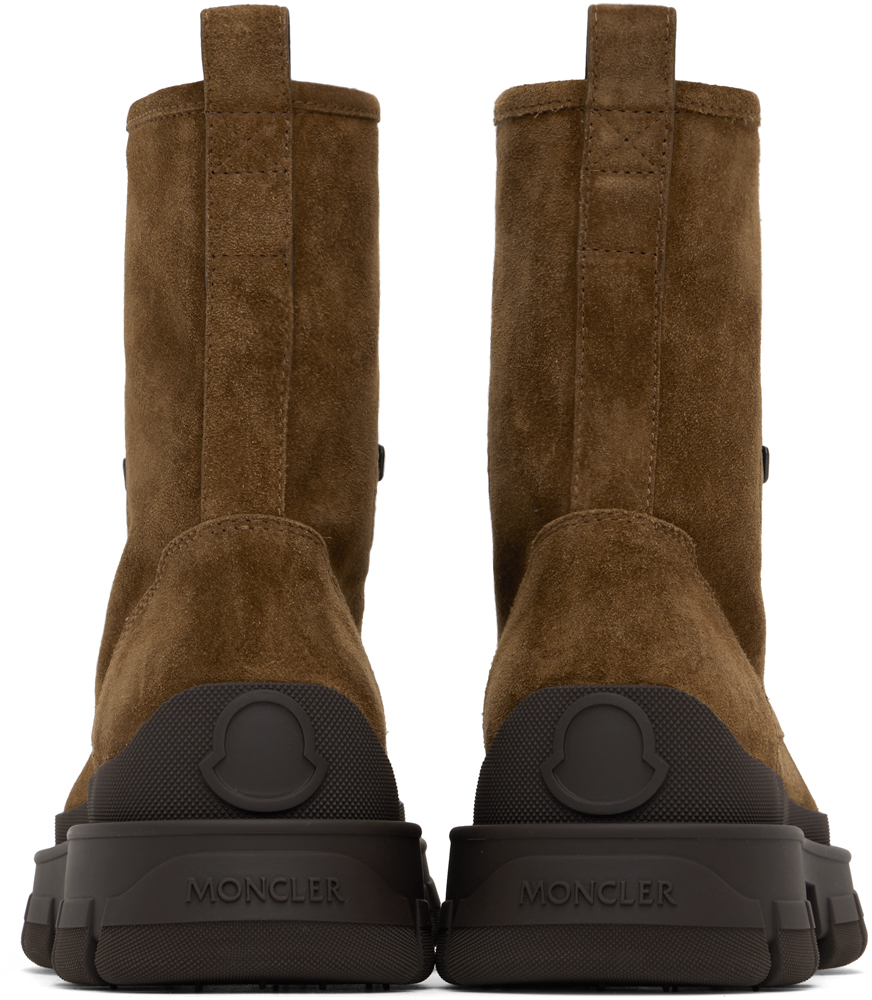 MONCLER BROWN HEVEA SUEDE LACE-UP BOOTS