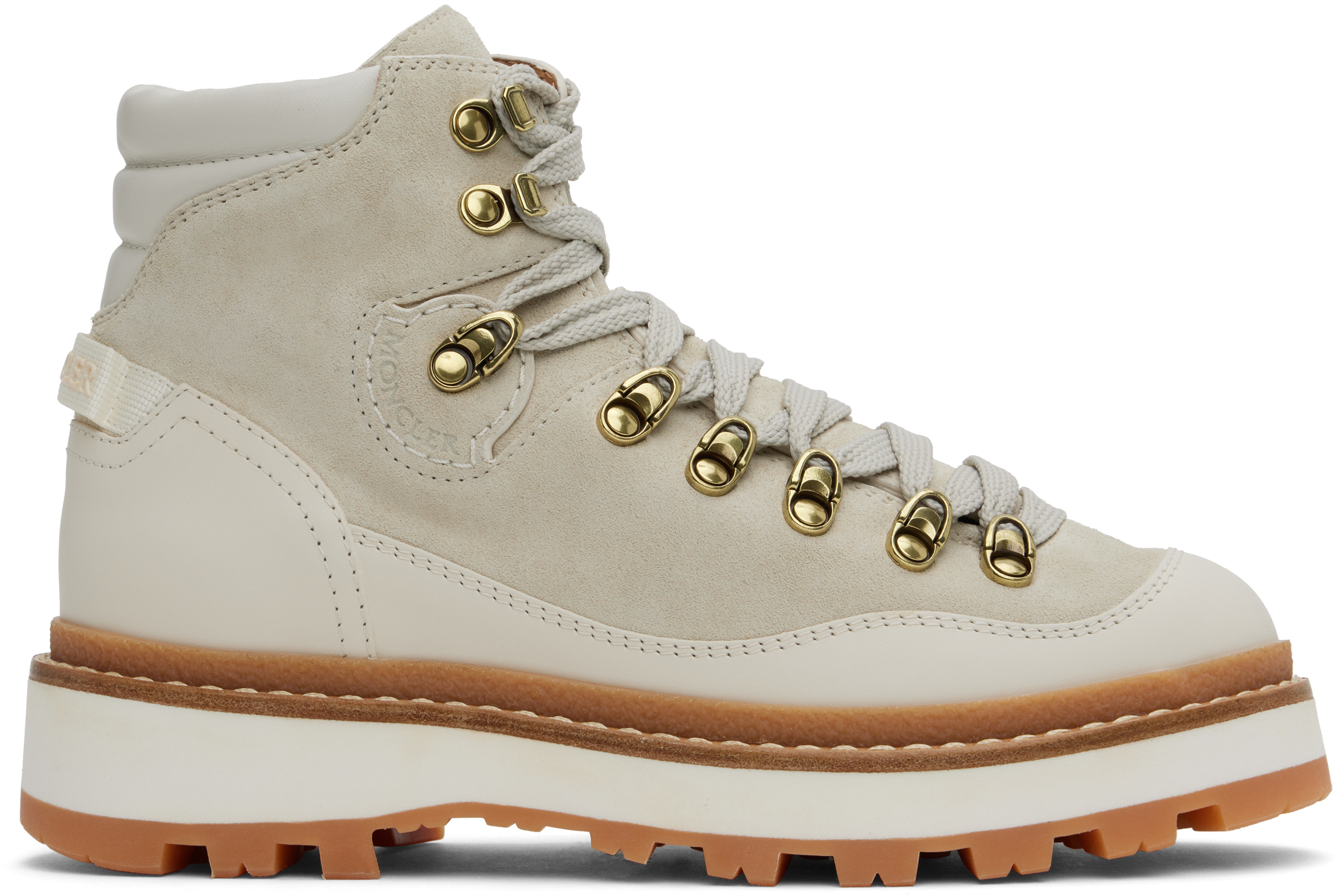 Shop Moncler Off-white Peka Trek Hiking Boots In 071