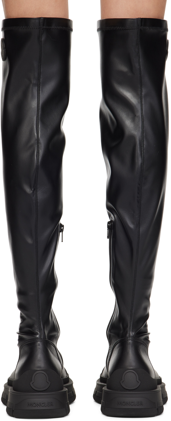 MONCLER BLACK HEVEA HIGH TALL BOOTS