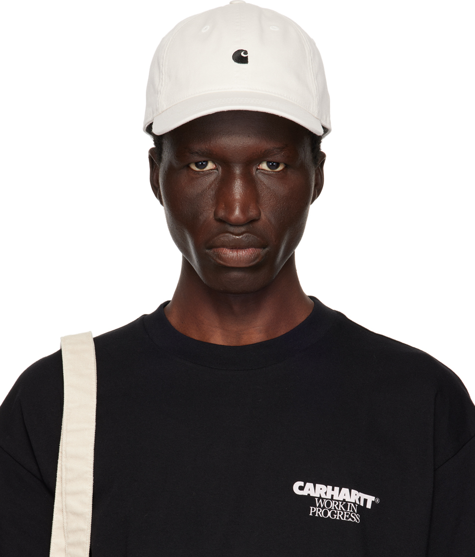 Carhartt Work In Progress: White Madison Logo Cap | SSENSE Canada