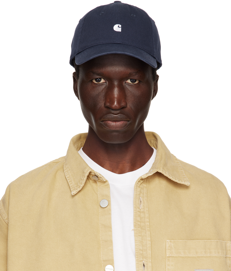 Carhartt Work In Progress: Navy Madison Logo Cap | SSENSE Canada