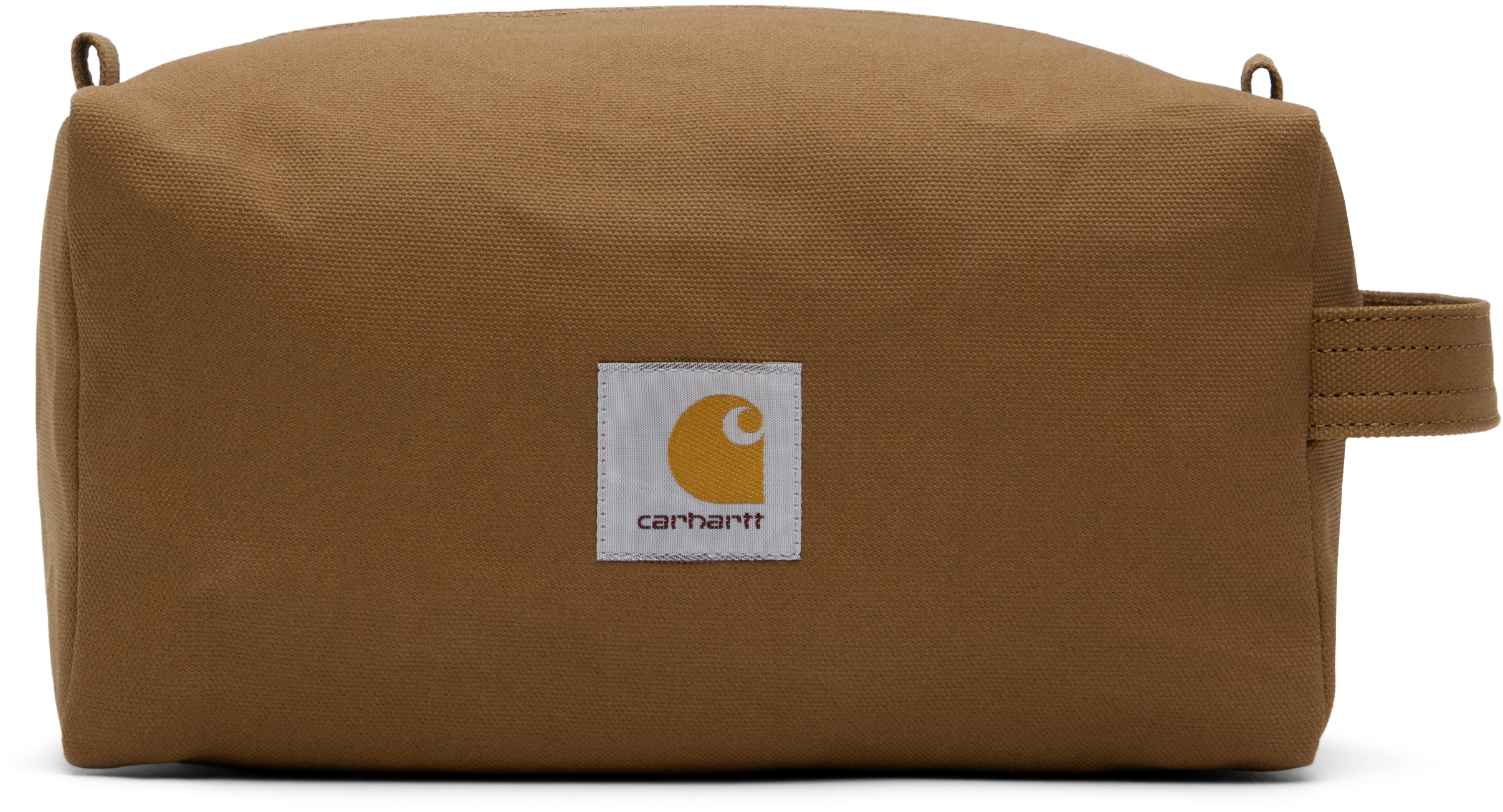 Shop Carhartt Brown Canvas Washbag Pouch In Hzxx Hamilton Brown