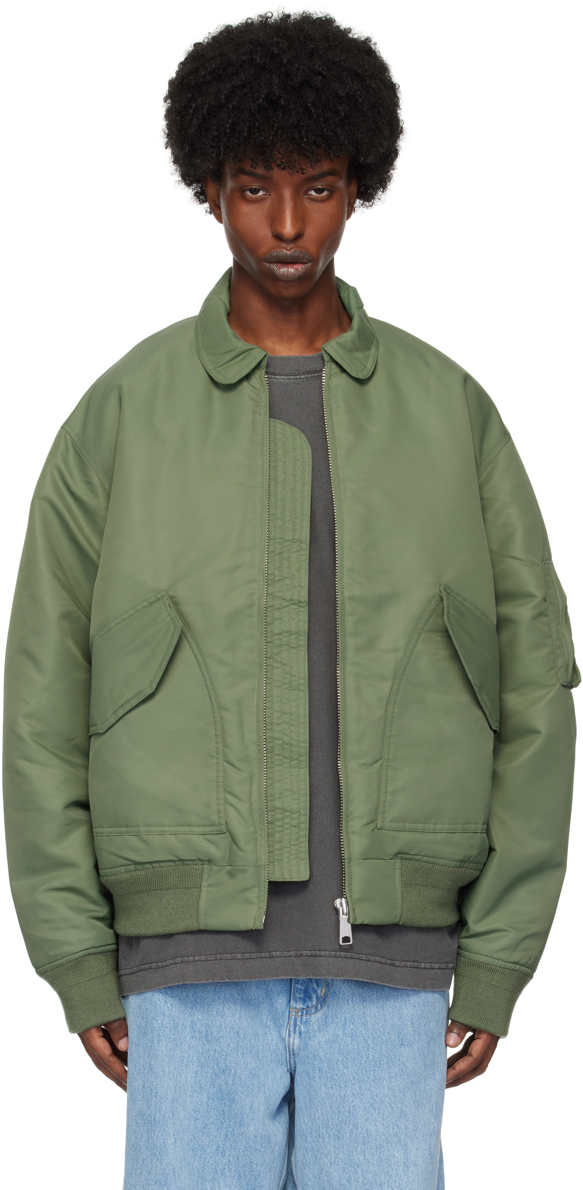 Carhartt Green Olten Bomber Jacket In 2eixx Duck Green / T