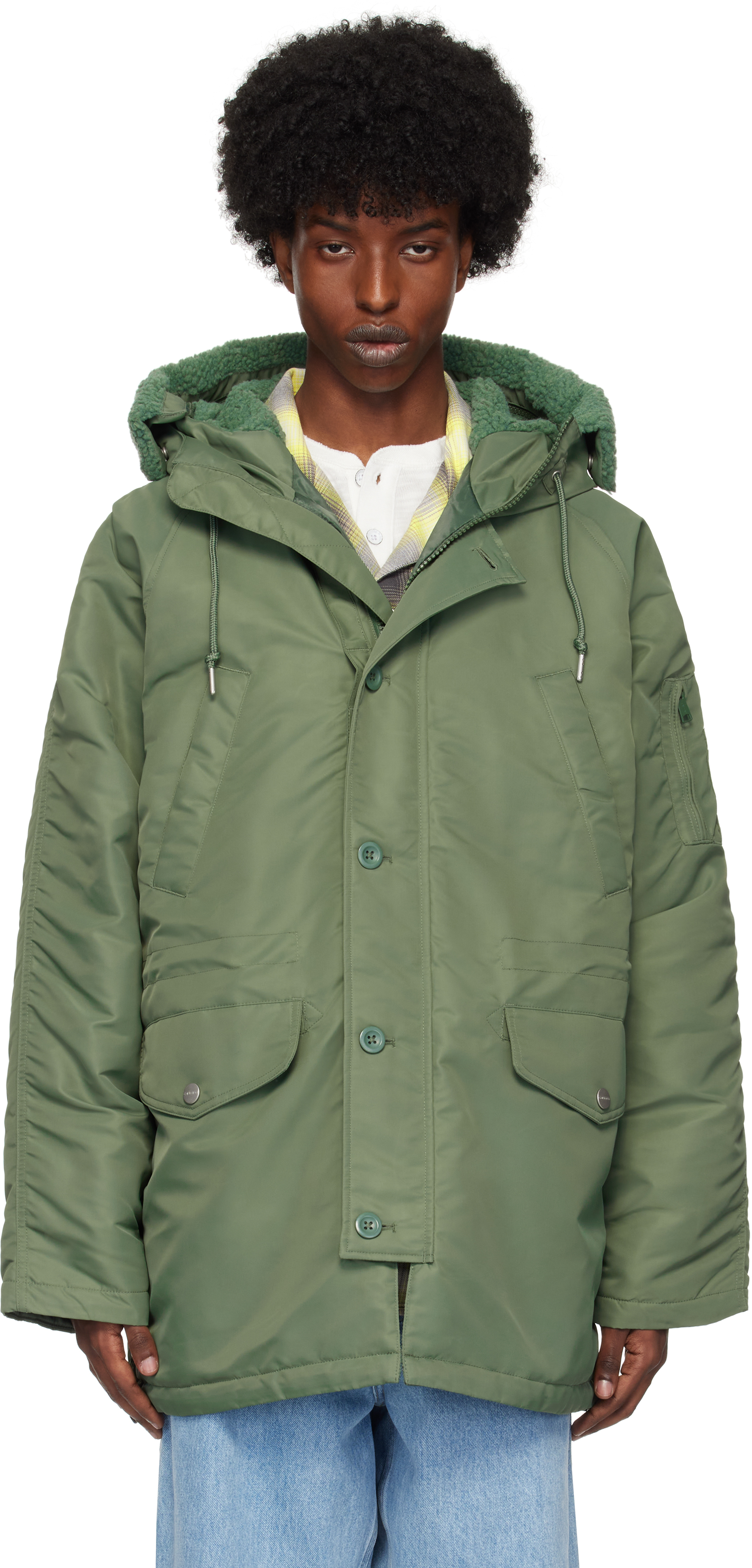 Carhartt Green Hooded Olten Parka Coat In 29nxx Duck Green