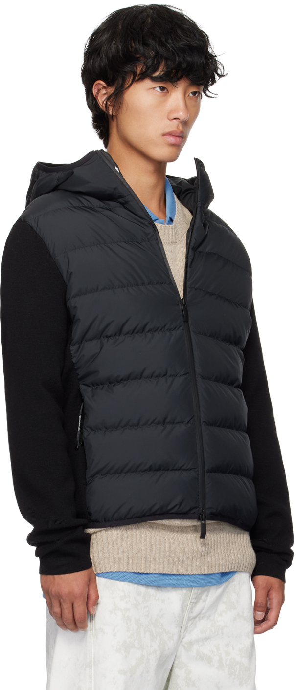 Moncler Black Paneled Down Jacket In 999 - Black
