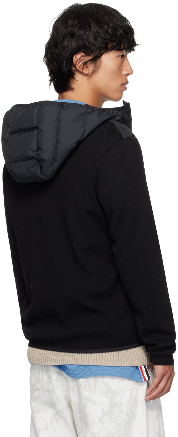 Moncler Black Paneled Down Jacket In 999 - Black