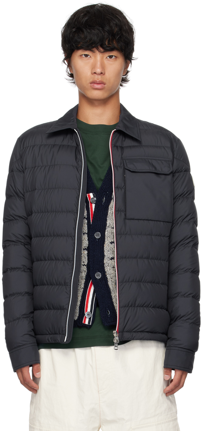 Shop Moncler Navy Fazzon Down Jacket In 779 - Navy Blue