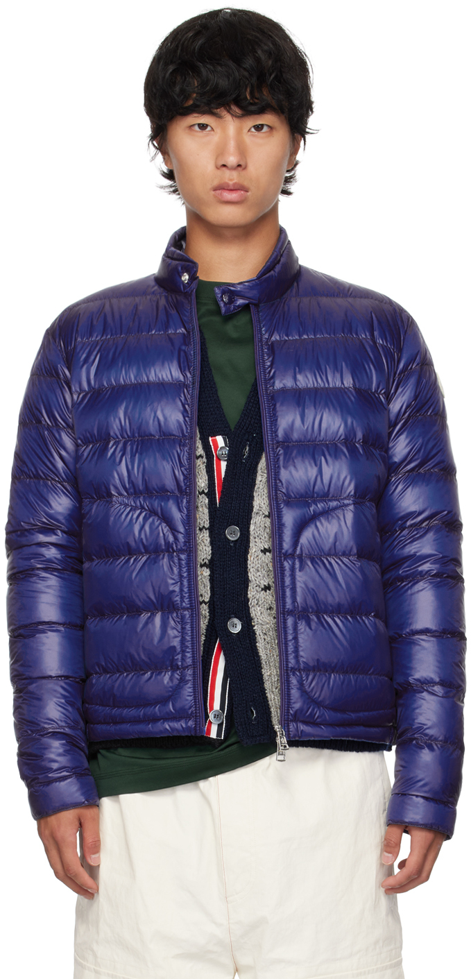 Moncler: ブルー Acorus ダウンジャケット | SSENSE 日本