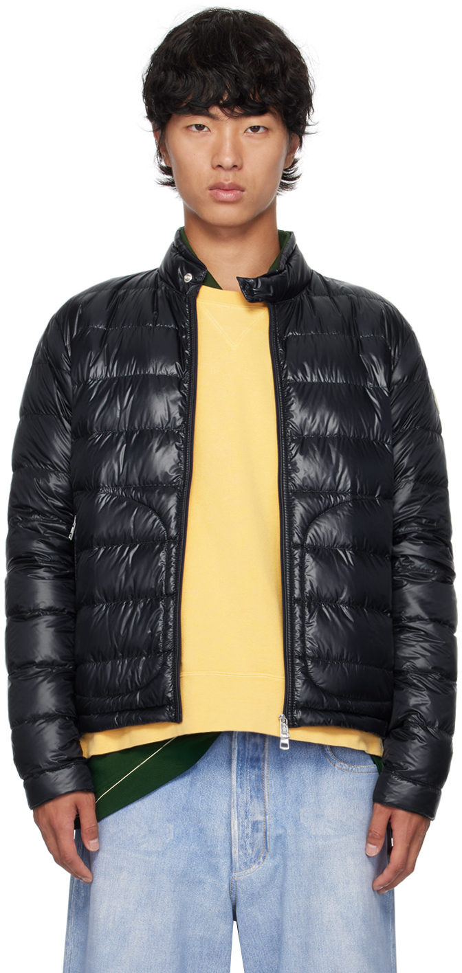 Shop Moncler Navy Acorus Down Jacket In 776 - Obsidian Blue