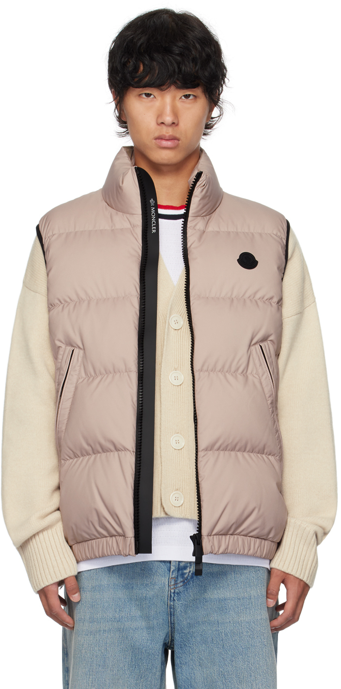 Shop Moncler Taupe Fedare Down Vest In 51t - Taupe