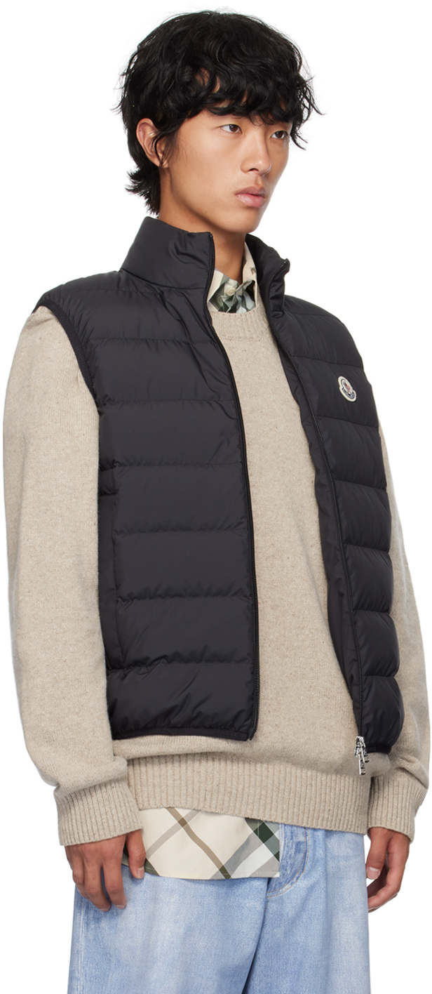 Shop Moncler Black Contrin Down Vest In 999 - Black