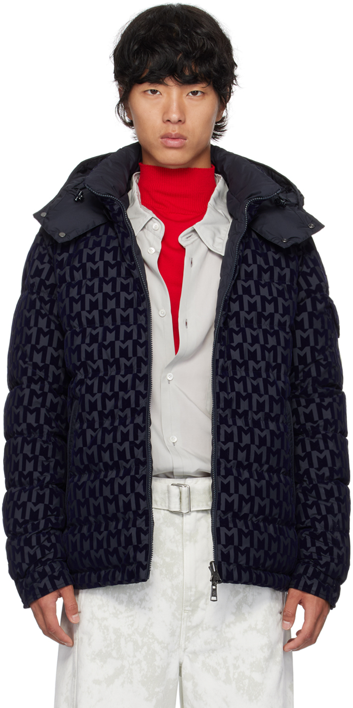 Moncler: ネイビー＆ブラック Savoie リバーシブル ダウン