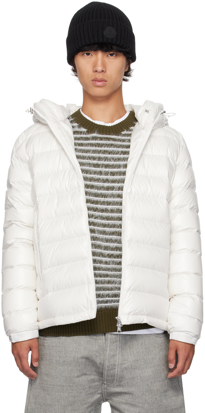 Moncler: White Besines Down Jacket | SSENSE Moncler: White Besines Down Jacket | SSENSE