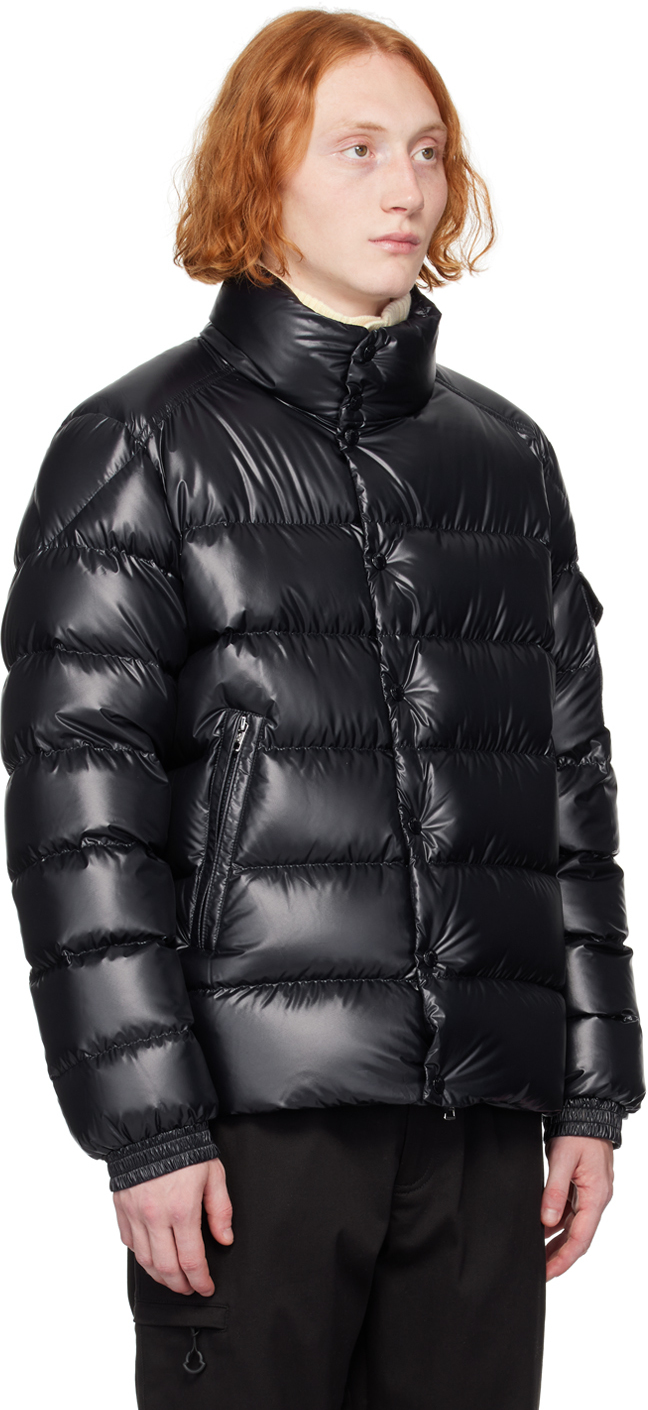 Moncler Navy Lule Short Down Jacket In 778 - Dark Navy Blue