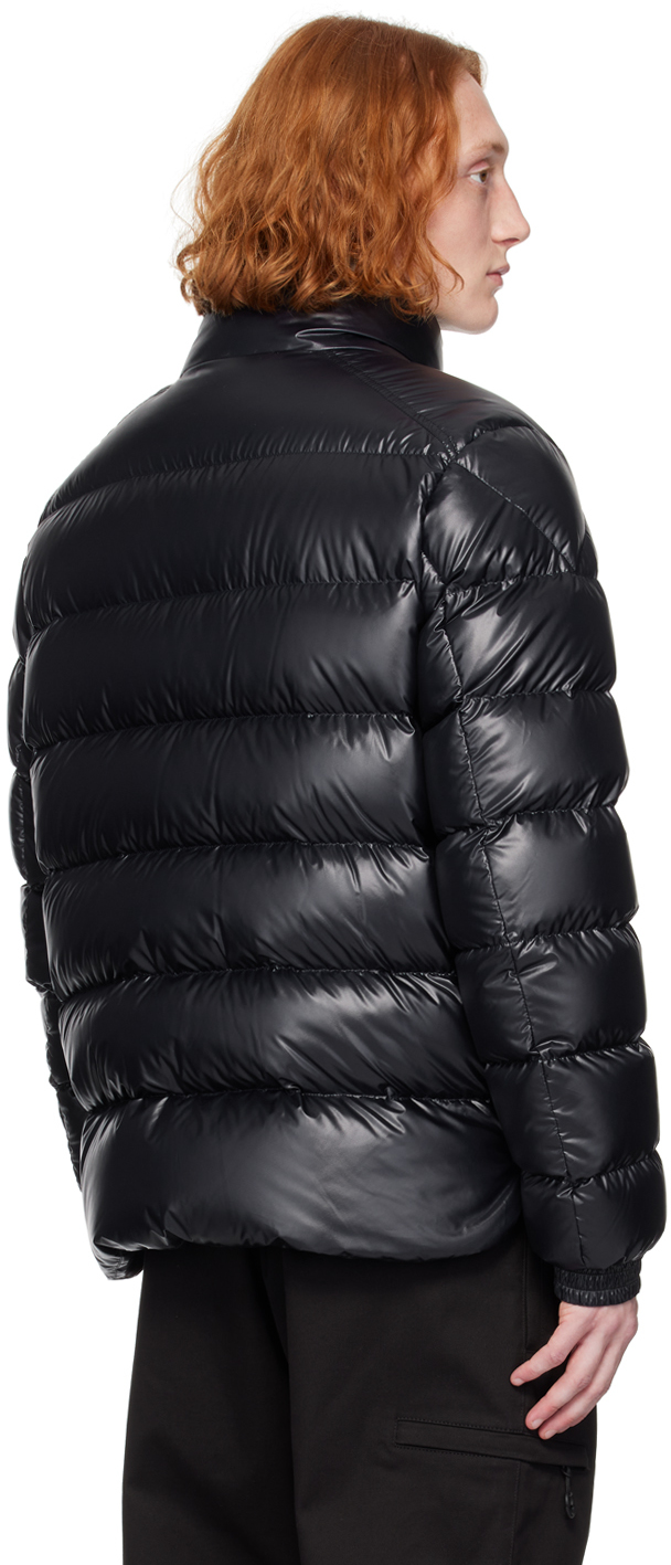 Moncler Navy Lule Short Down Jacket In 778 - Dark Navy Blue