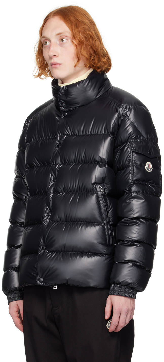 Moncler Navy Lule Short Down Jacket In 778 - Dark Navy Blue