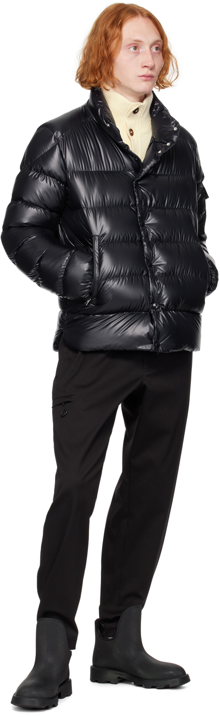 Moncler Navy Lule Short Down Jacket In 778 - Dark Navy Blue