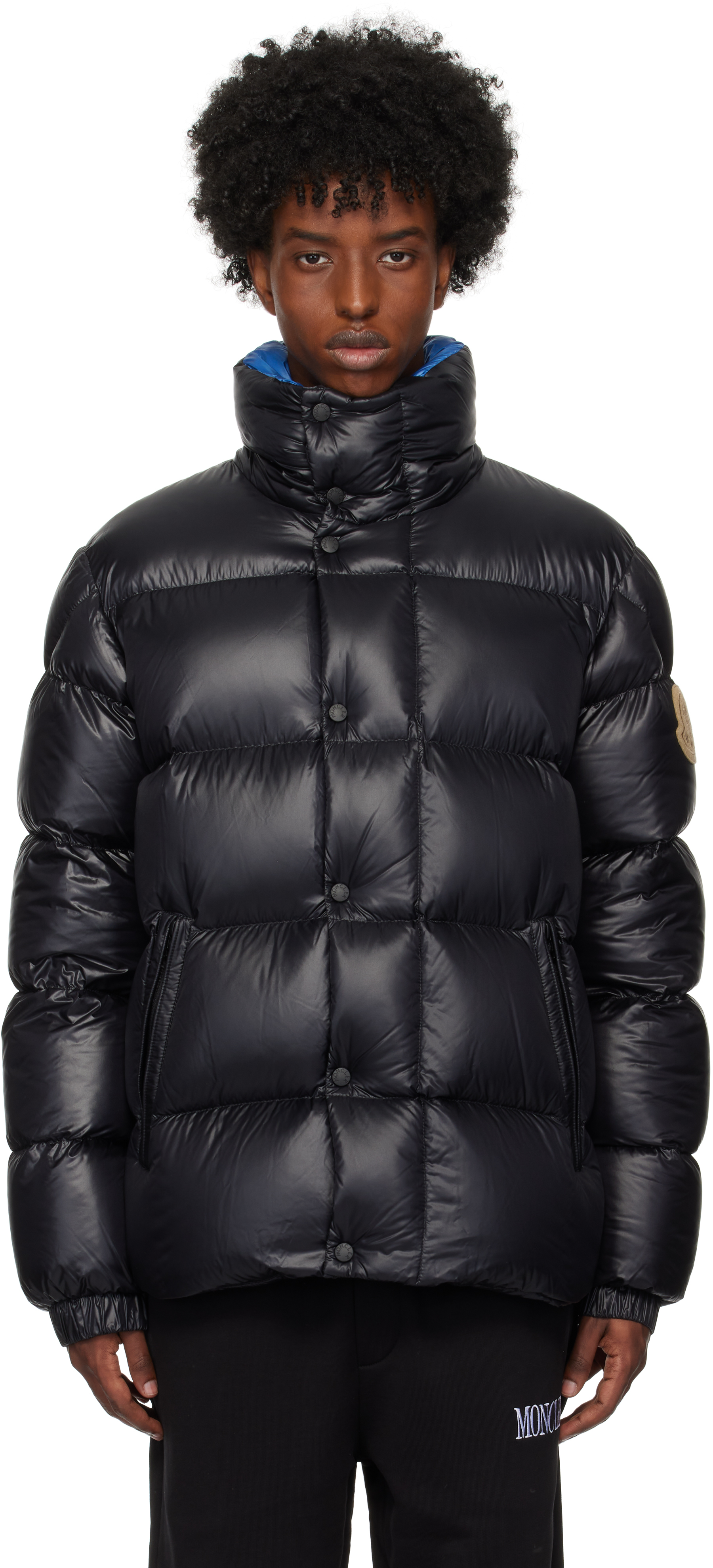 Shop Moncler Black Dervox Short Down Jacket In 995 - Black Gray