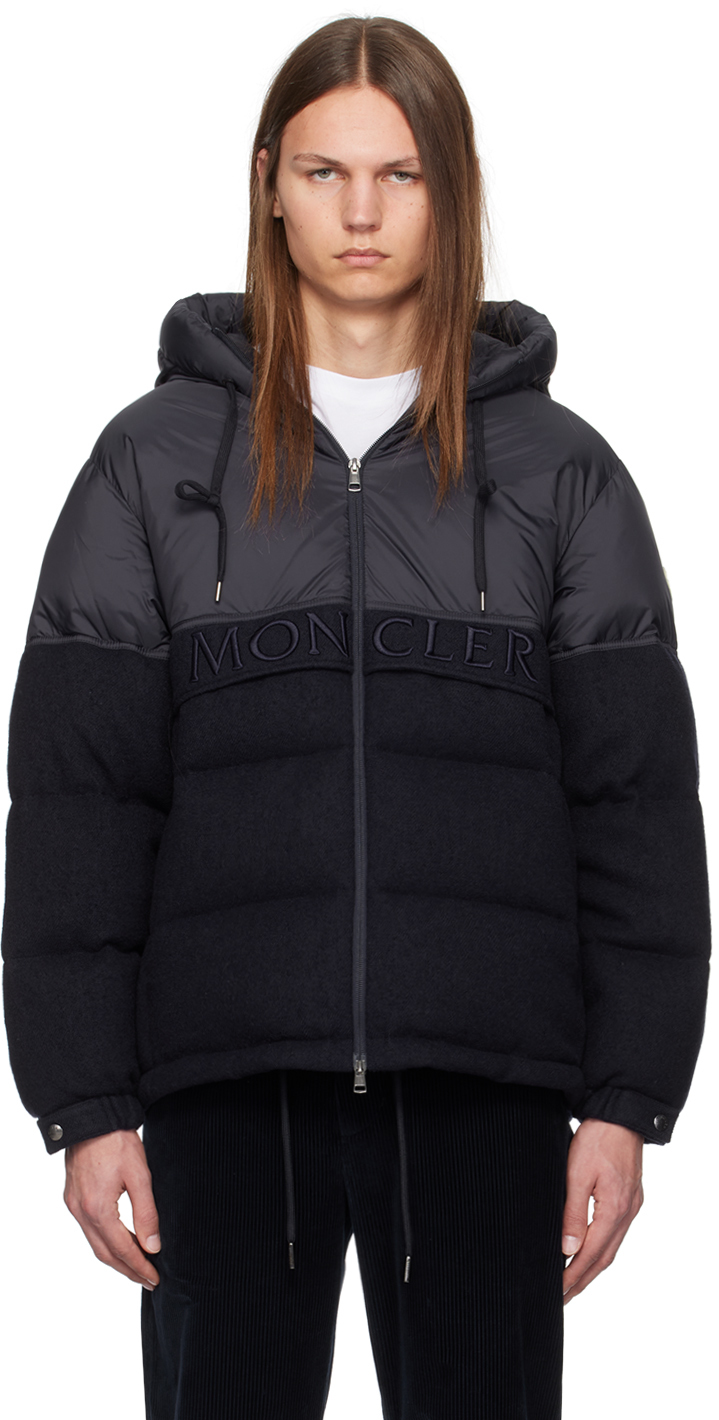 Shop Moncler Navy Andres Down Jacket In 742 - Navy Blue