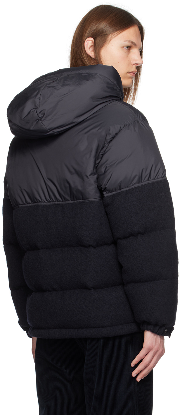 Moncler Andres Jacket In Nylon And Wool In 742 - Navy Blue