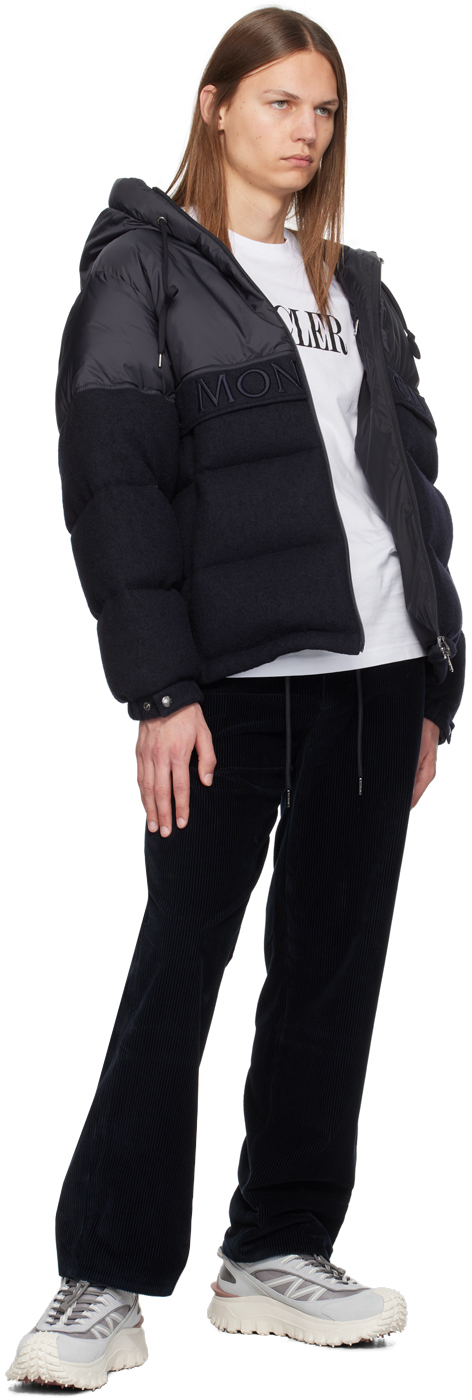 Moncler Andres Jacket In Nylon And Wool In 742 - Navy Blue