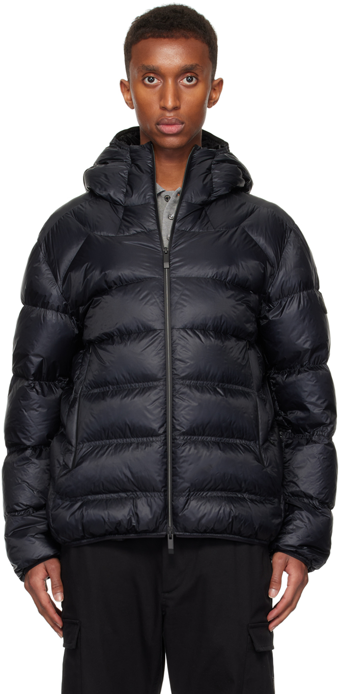 Moncler Logo-patch Hooded Jacket In 786 - Dark Blue