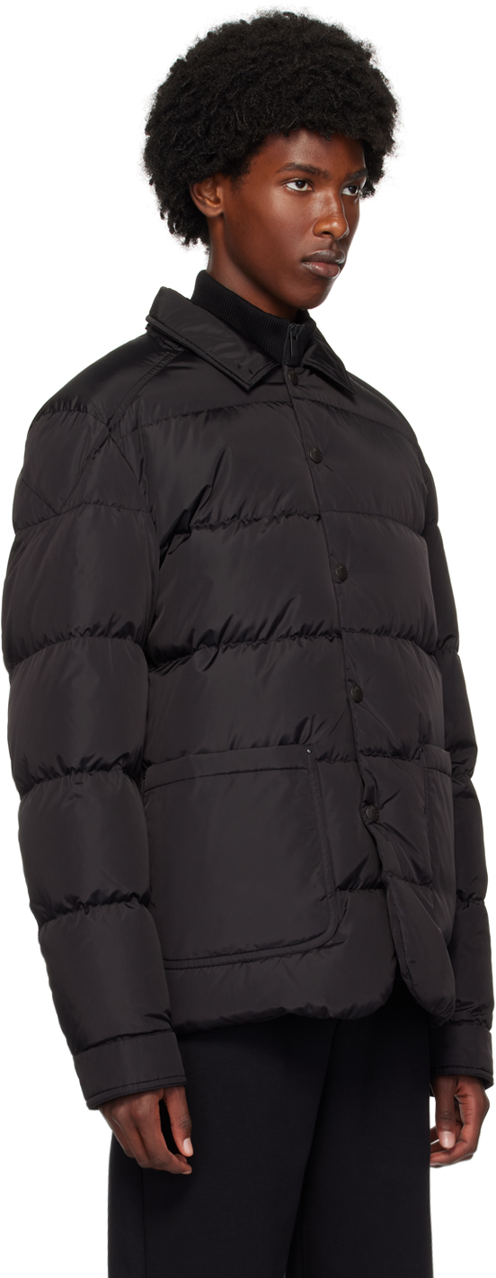 Moncler Black Ciareido Down Shirt Jacket In 999 - Black