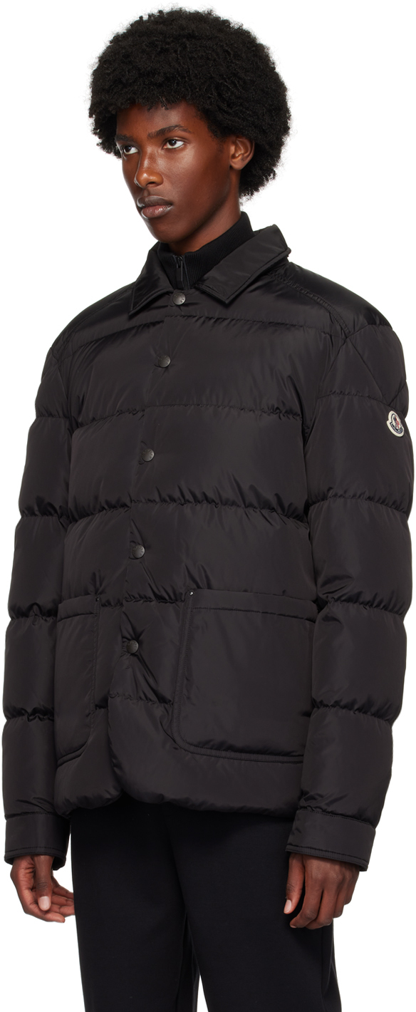 Moncler Black Ciareido Down Shirt Jacket In 999 - Black