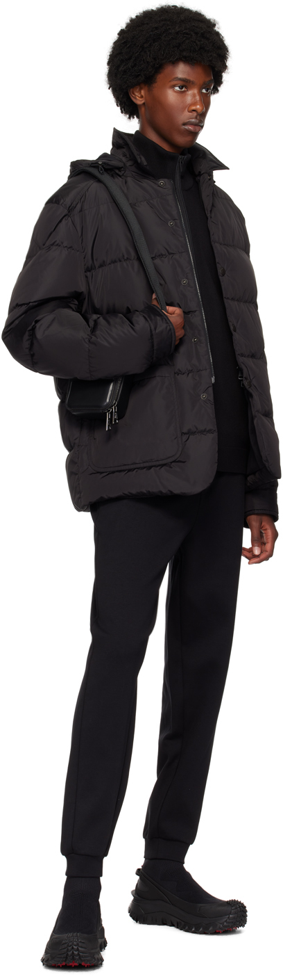 Moncler Black Ciareido Down Shirt Jacket In 999 - Black