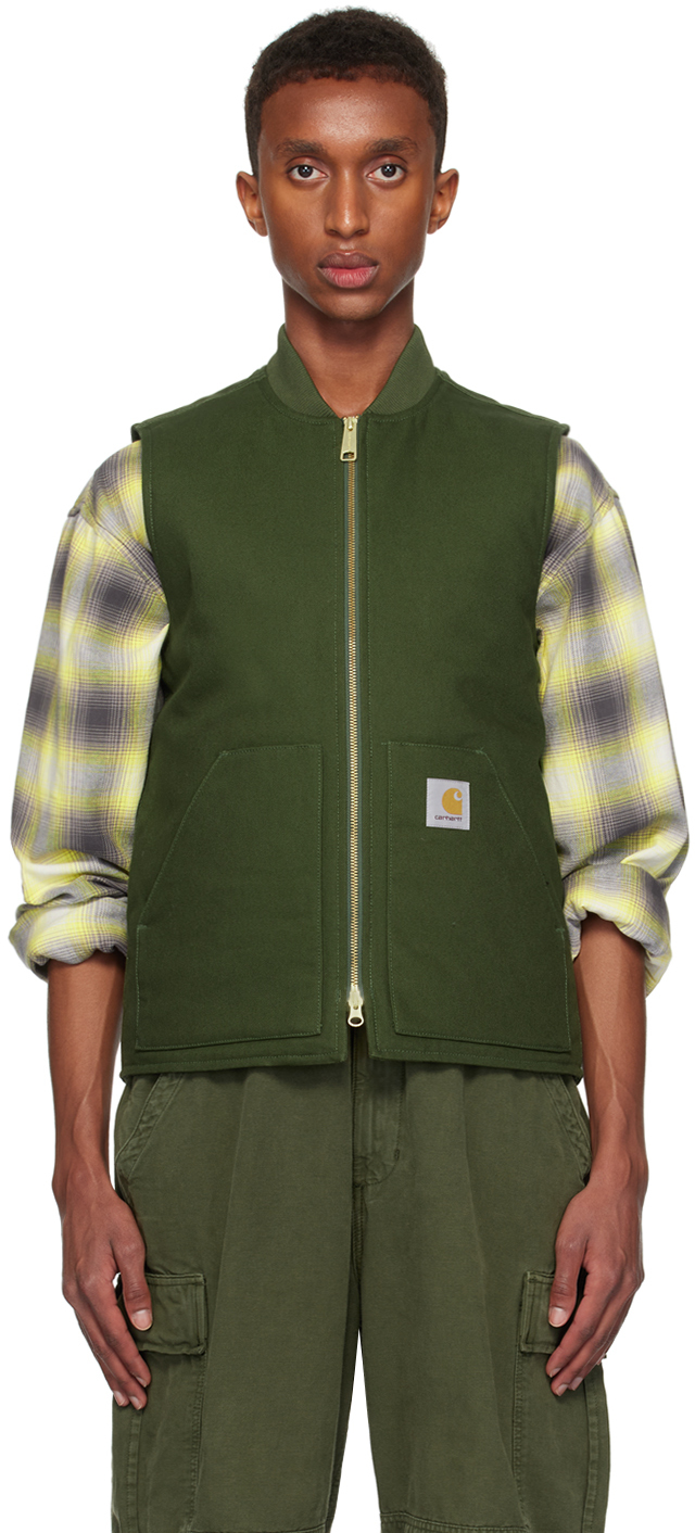 Shop Carhartt Khaki Classic Vest In 2br01 Tarragon