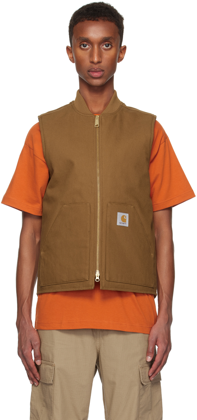 Shop Carhartt Brown Classic Vest In Hz01 Hamilton Brown