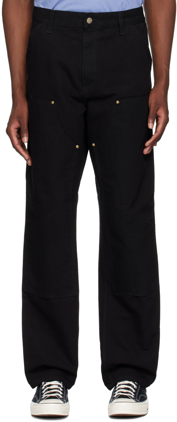 Black Double Knee Trousers by Carhartt Work In Progress on Sale