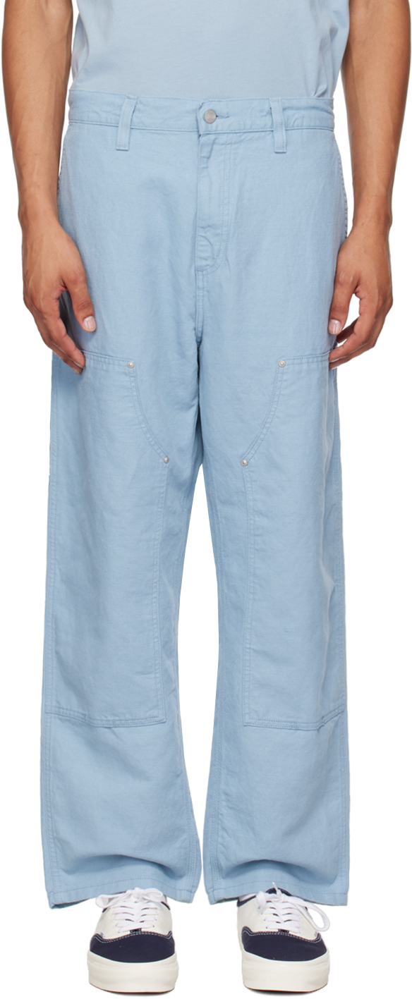 Shop Carhartt Blue Walter Trousers In 0w902 Misty Sky