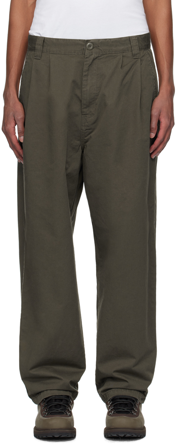 Shop Carhartt Khaki Merrick Trousers In 96406 Mirage