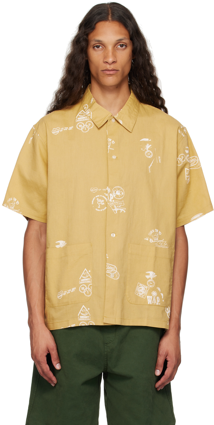 Shop Carhartt Tan Stamp Shirt In Xx 2m9 Bourbon