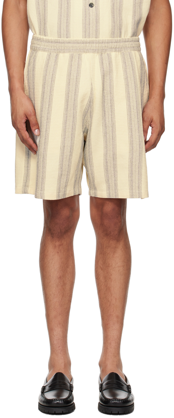 Shop Carhartt Beige Dodson Stripe Shorts In Xx 2a2 Dodson Stripe