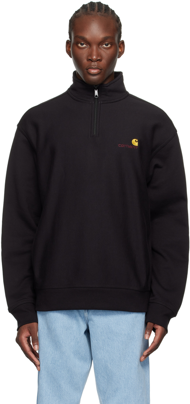 Shop Carhartt Black American Script Sweatshirt In Xx 89 Black