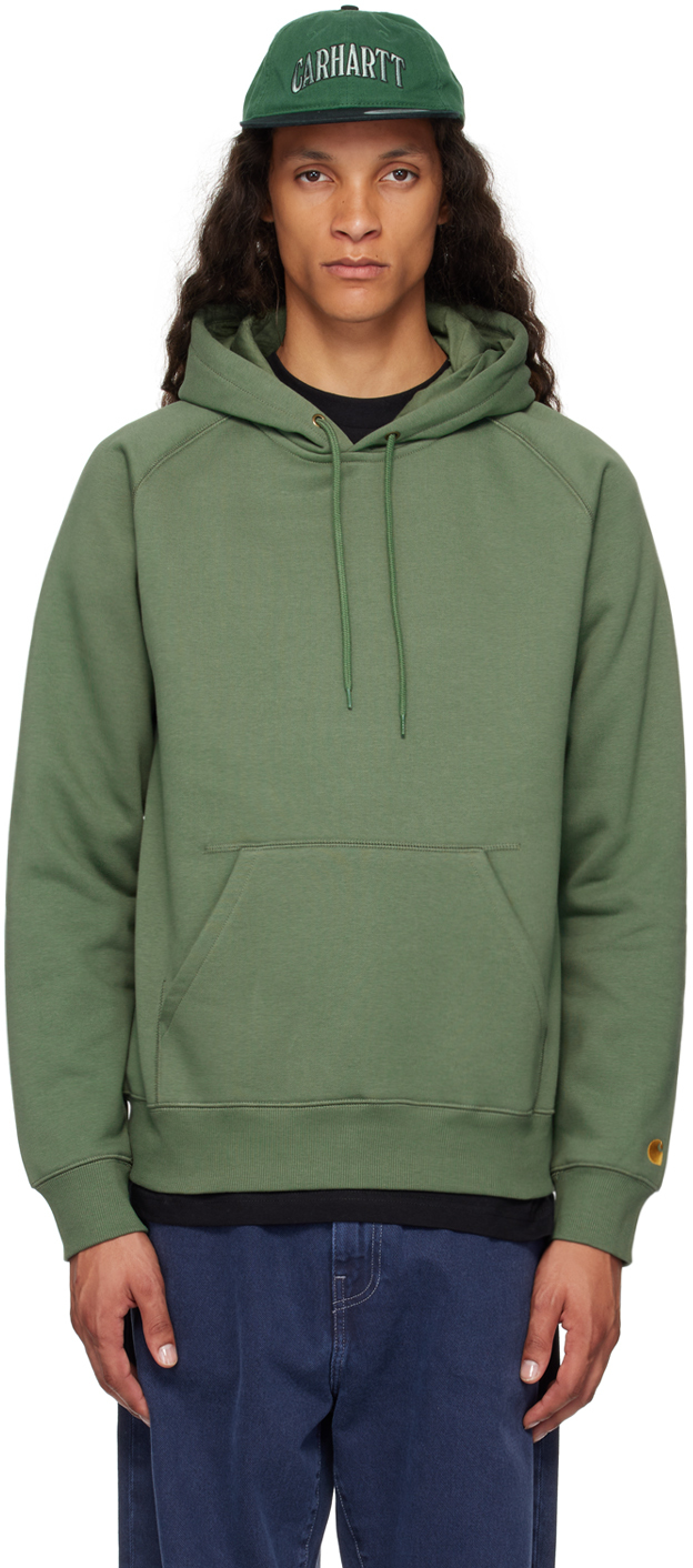 Shop Carhartt Green Chase Hoodie In Xx 29y Duck Green /