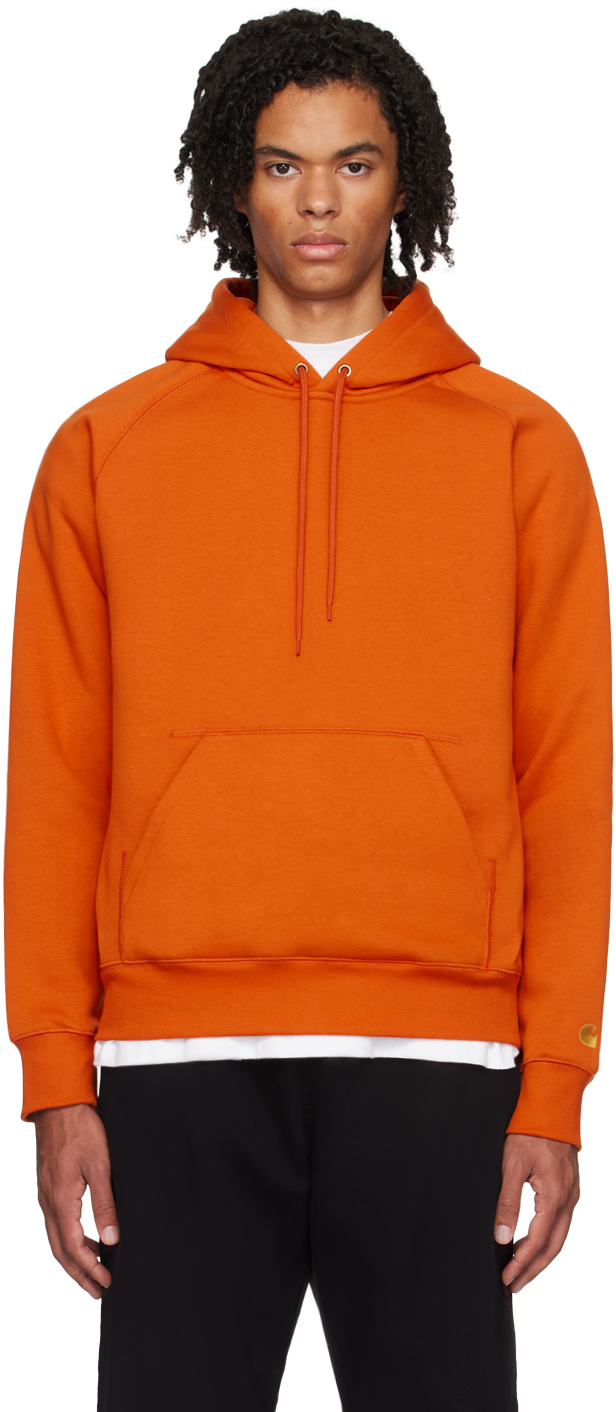 Shop Carhartt Orange Chase Hoodie In 2gpxx Turmeric / Gol