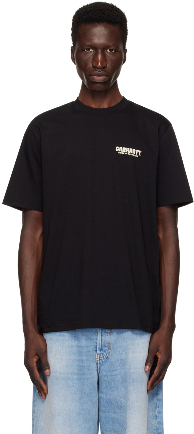 【関税込み】Carhartt Work In Progress ブラック Trade Tシャツ Black Trade T-Shirt by Carhartt Work In Progress on Sale