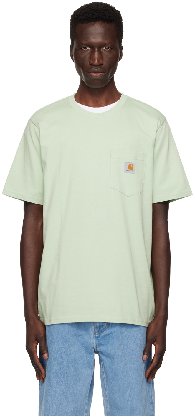 Shop Carhartt Green Pocket T-shirt In Xx 29r Charm Green