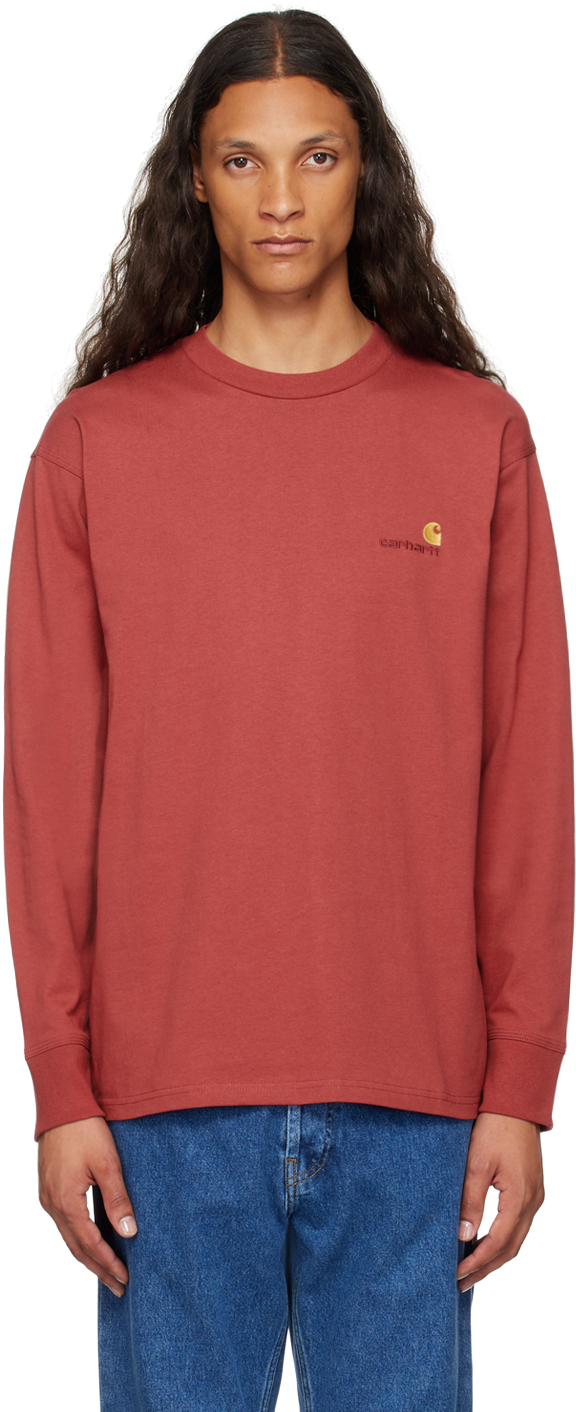 Red American Script Long Sleeve T-Shirt