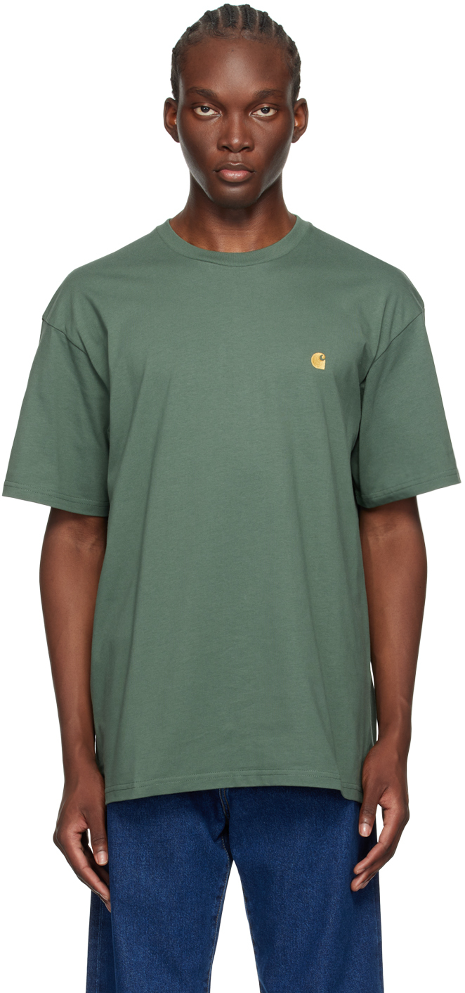 【関税込み】Carhartt Work In Progress グリーン Chase Tシャツ Green Chase T-Shirt by Carhartt Work In Progress on Sale