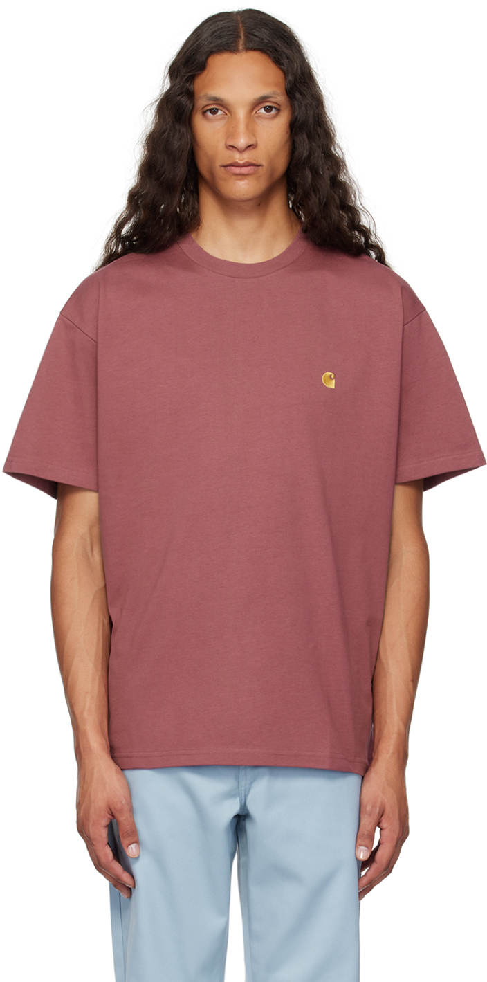 Shop Carhartt Pink Chase T-shirt In Xx 2bb Dusty Fuchsia