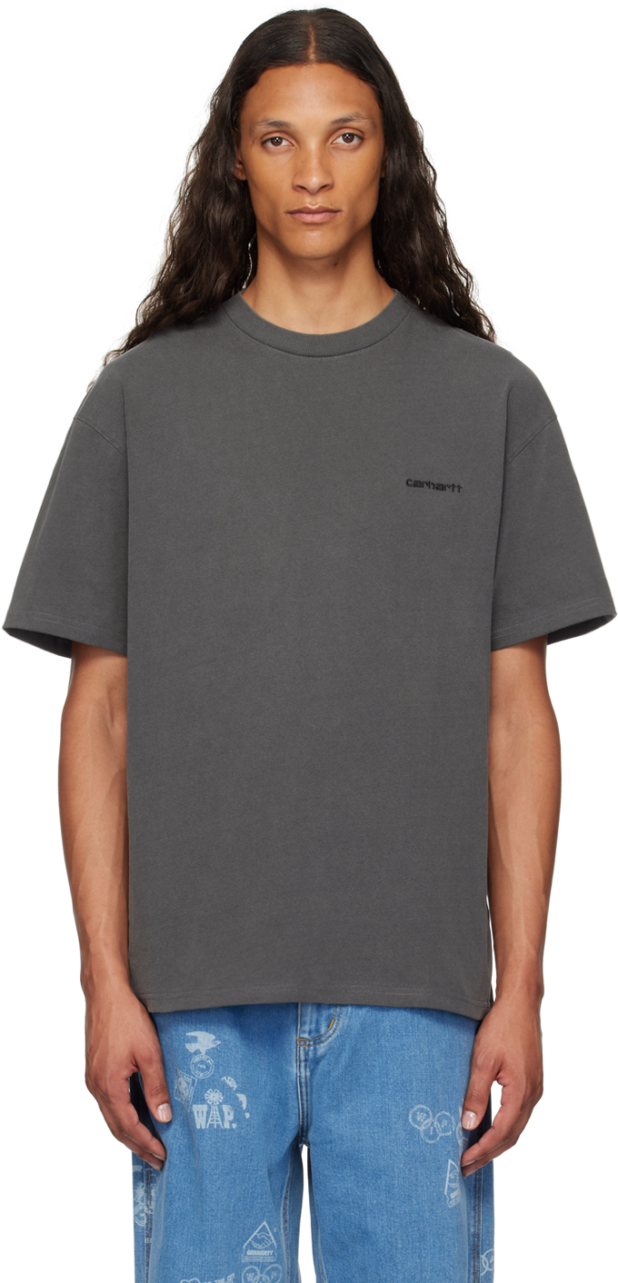 さらに100円引き◆CARHARTT◆S/S DUSTER SCRIPT T-SHIRT Carhartt WIP Duster T-Shirt in Blue | SVD