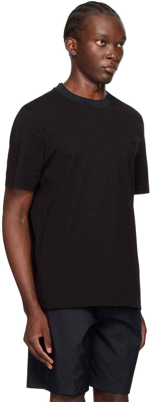 Moncler Soft Cotton Short Sleeve Crew Neck T-shirt In Black