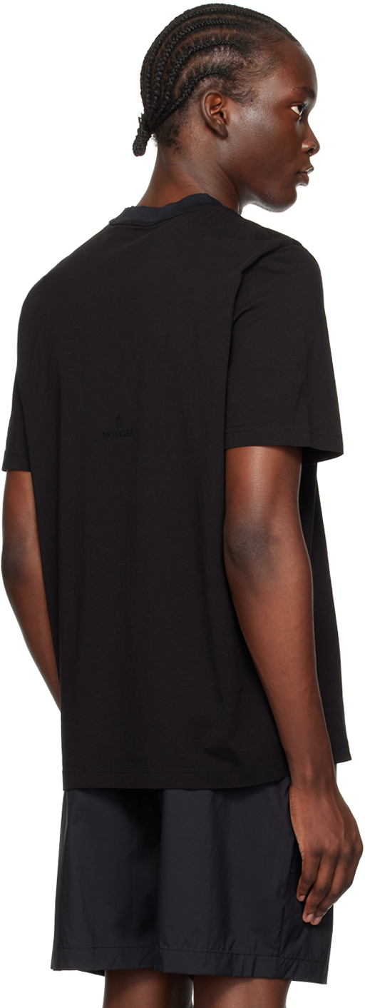 Moncler Soft Cotton Short Sleeve Crew Neck T-shirt In Black