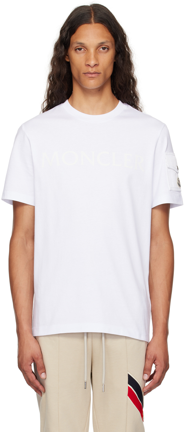 Moncler ポケット付きホワイトTシャツ Moncler: White Pocket T-Shirt | SSENSE