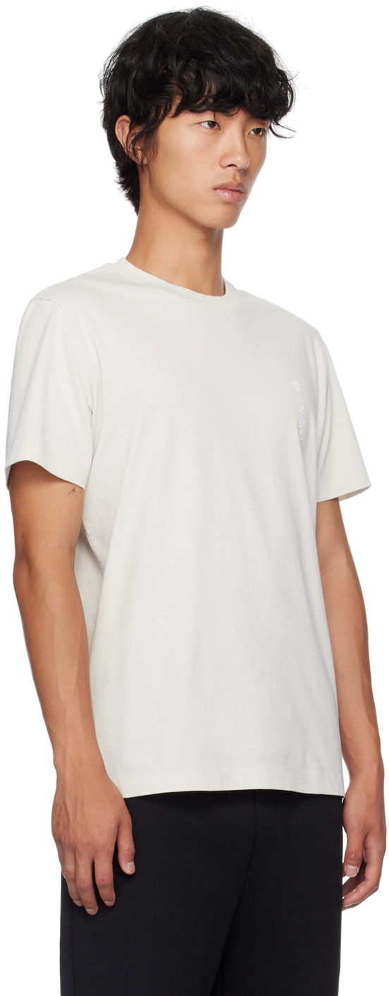 Moncler Gray Garment-washed T-shirt In 90d - Light Gray