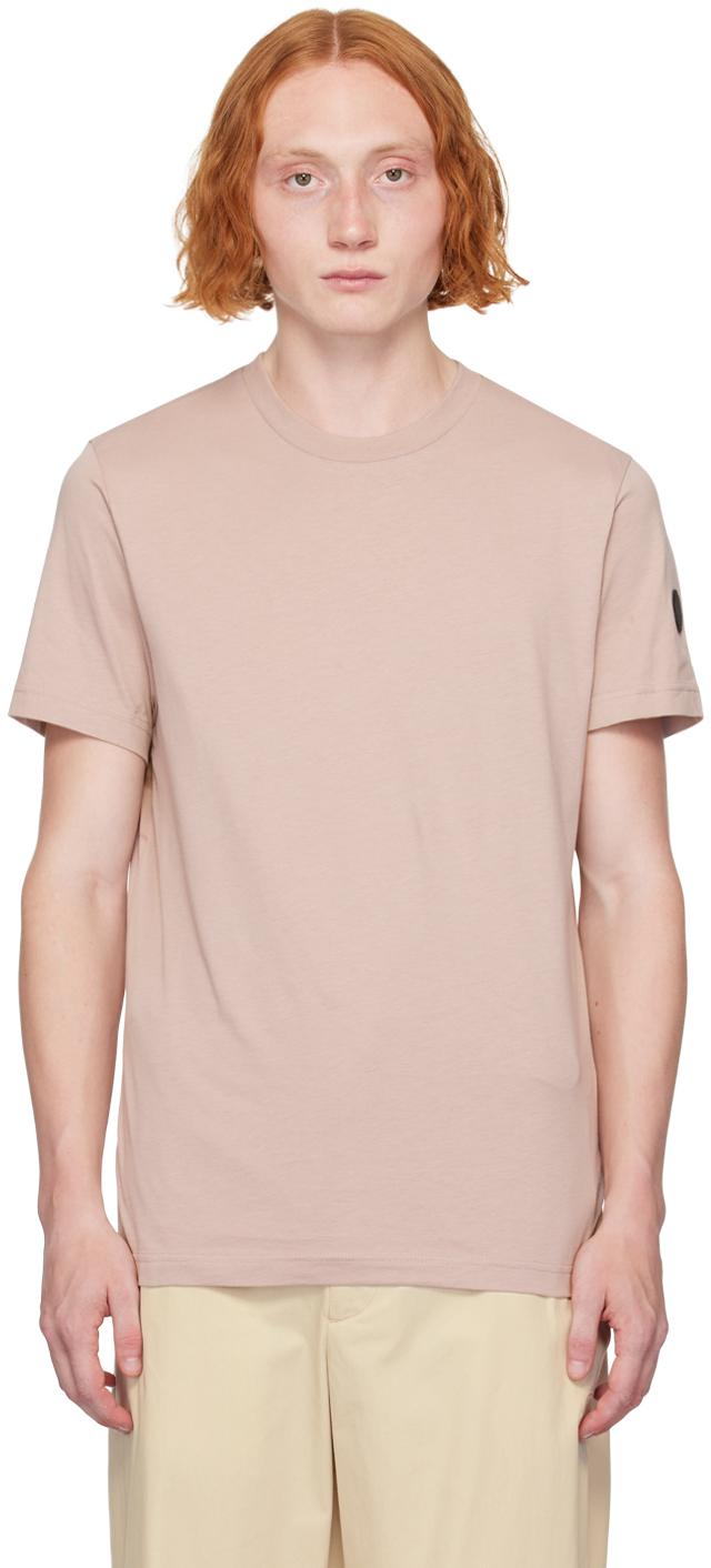 Shop Moncler Taupe Bonded-logo T-shirt In 51t - Taupe